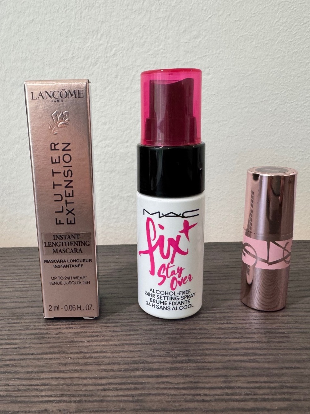 Brand new set of Lancome mascara, MAC finish spray and YSL lipstick
